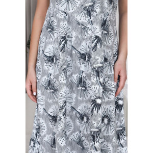 Платье женское М-750 "Одуванчики" кулирка (р-ры: 48-60) серый