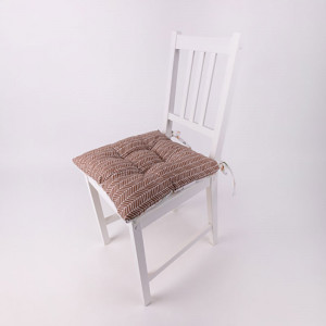 Сидушка на стул с завязками двухсторонняя "Радушная хозяйка" рогожка "Колоски"