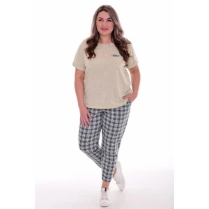 Костюм двойка женский 5312 кулирка (р-ры: 42-64) ваниль