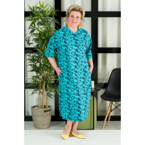 Платье женское "Рахиль" С-4791 хлопок (р-ры: 54-64) голубой