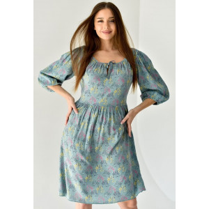 Платье женское "Прованс" штапель (р-ры: 42-56) голубой