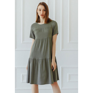 Платье женское "Дебора" плательная ткань (р-ры: 46-56) серо-зеленый