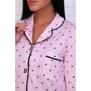 Пижама женская ПЖ-16 кулирка (р-ры: 44-62) белый с розовым
