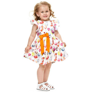 Платье для новорожденных UM-408-018-211 поплин (р-ры: 80-98) белый