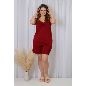 Пижама женская "Любовь-2" вискоза (последний размер) бордовый 56
