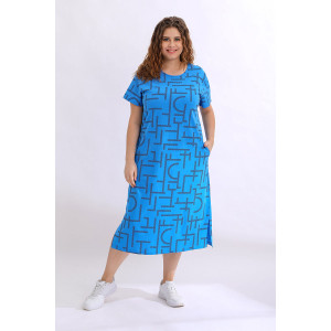 Платье женское "Пафос" кулирка (последний размер) голубой 52,60